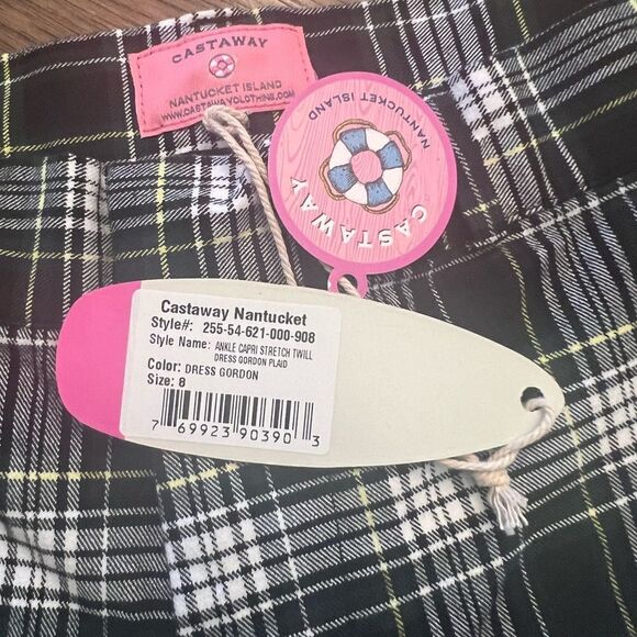 NWT Castaway Nantucket ANKLE CAPRI STRETCH TWILL dress Gordon TARTAN PLAID 8 - Picture 7 of 7